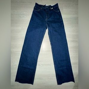 Dark blue wide leg jeans